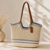 natural ivory & Light Blue stripe